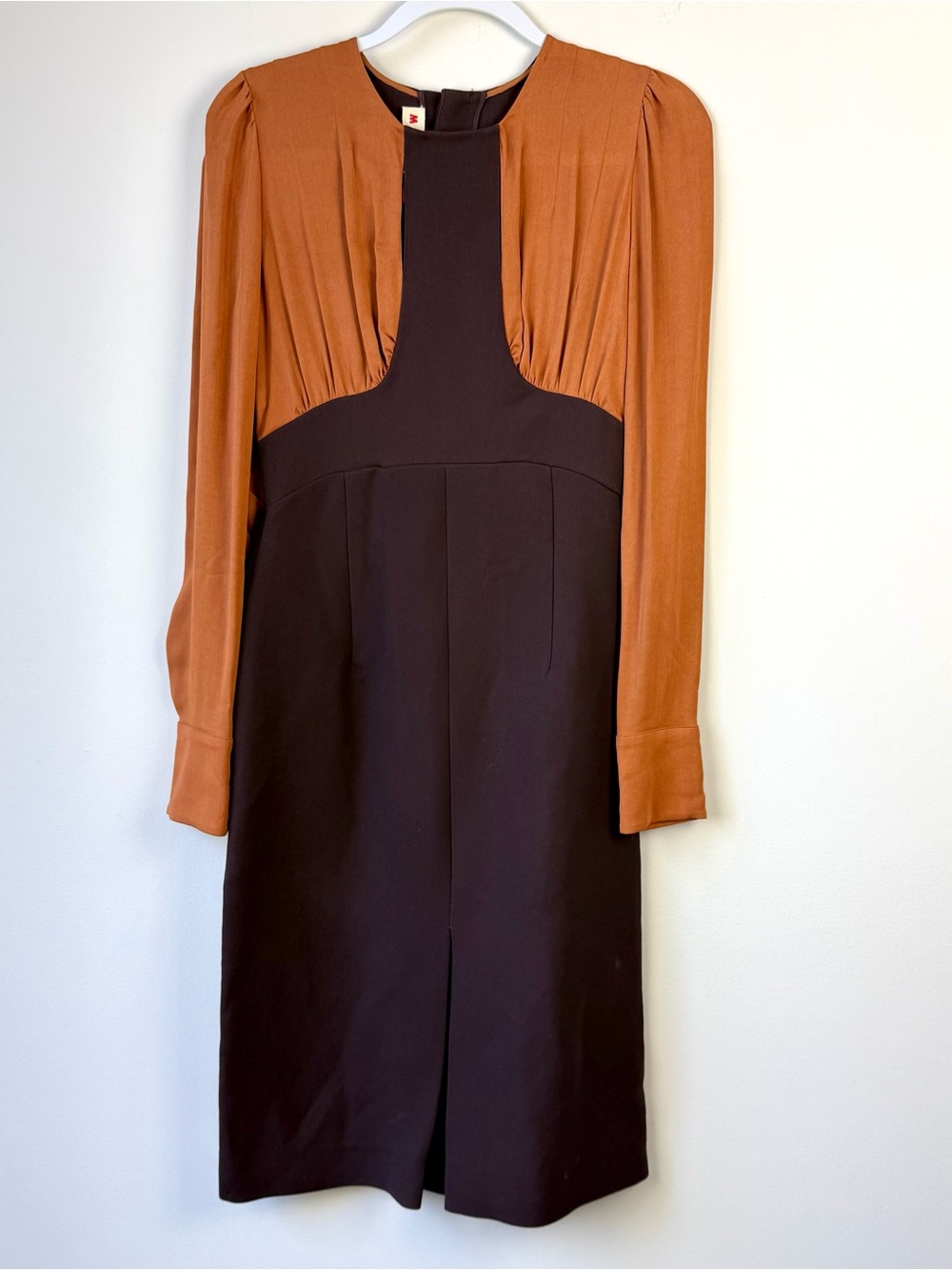 NWT Marni Double Face Seta Lan Silk Wool Midi Dress *Flawed*